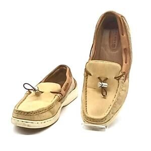 Sperry Top Sider Women's Brown Leather Boat Shoes Slip-on Sz 6 M 360 Degree Lace